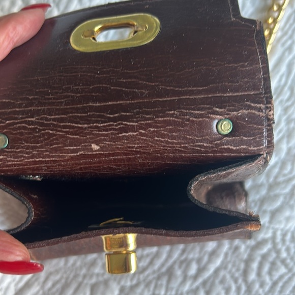 Beautiful vintage, tiny Crossbody purse – leather - Picture 6 of 7